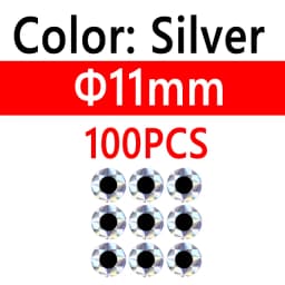 100pcs 2D Metal Jigs Lure DIY Fish Eyes Holographic Flat Fishing Fly Eyes Sticker for Slow Jigging Fishing Lure Baits 3mm-12mm