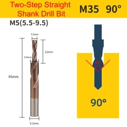 M35 Cobalt Two Stage Step Drill Bit M3-M12 Screw Counterbore Twist Countersink Drill For Stainless Drilling And Chamfering