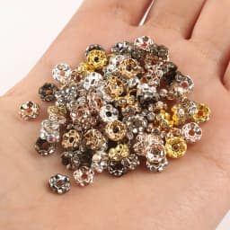 50pcs Brass Crystal Rhinestone Spacer Beads 4/6/8mm Gold Silver AB Color Rondelle Jewelry Makings Findings Bracelet Accessories