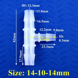 5~200pcs 12~20 To 4~16mm Reducing Tee Connector Food Grade PP Garden Irrigation Reducer Tee Aquarium Fish Tank Pagoda Hose Joint