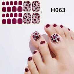 22Tips/Sheet Nail Sticker Adhesive Toenail Art Polish Tips French Glitter Sequins Nail Wraps Strips Easy Toenail Sticker
