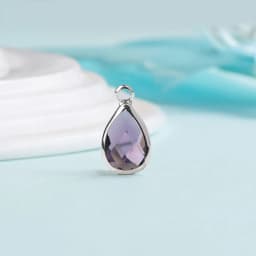 10pcs 14mm Crystal Birthstone Charms Silver Plated Small Water Drop Pendants Jewelry Accessories for Handmade Bracelet Making