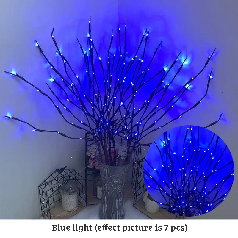 20 Bulbs LED Willow Branch Lights 77cm Vase Filler Willow Twig Home Christmas Party Garden Decoration Wedding Decorative Lights