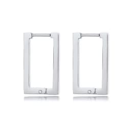 Vnox Minimalist Square Hoop Earrings for Women,Gold Color Stainless Steel Rectangle Ear Jewelry, Chic Simple Geometric Jewelry