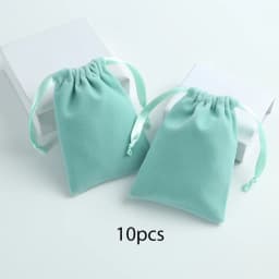 10pcs Pink Thick Velvet Jewelry Packaging Bag Drawstring with Ribbon Rings Board Game Tarots Playing Cards Storage Organizer Bag