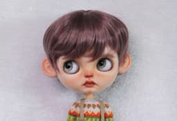 Blythe Doll Eulation Hair Fits BJD Doll 1/6 Fashionably Sunny Handsome Micro Roll Easy Lamp High Temperature Silk Wigs Dark Lila
