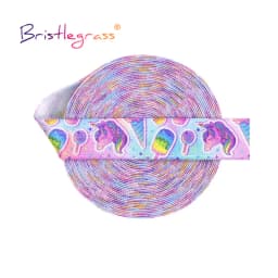 BRISTLEGRASS 2 5 10 Yard 5/8" 15mm Cherry Print Foldover Elastic FOE Spandex Satin Band Tape Hair Tie Headband Dress Sewing Trim
