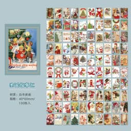 100sheets/lot Memo Pads Material Paper Christmas handwriting small book Junk Journal Scrapbooking Background Decoration