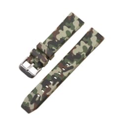 Universal Camouflage Silicone Watch Strap Army Green Jungle Hunting 20mm 22mm 24mm Outdoor Sports Watch Band