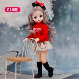 30 Cm 1/6 BJD Doll Winter Dress Set 23 Movable Joint Makeup Cute Girl Brown Eyes Doll with Fashionable New Skirt DIY Toy Gift
