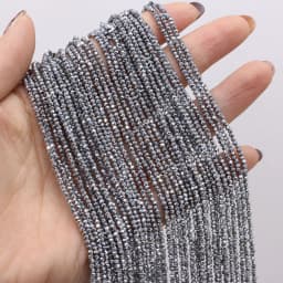 5pcsNatural Stone Crystal Color Plated Faceted Small Bead Multicolor 38CM Beaded Fashion DIY Necklace Bracelet CharmJewelry Gift