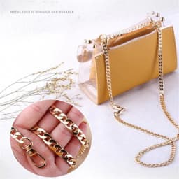 Long 120cm Metal Purse Chain Strap Handle Replacement Chain Handbag Shoulder Bag Chain Accessories Gold/Silver/Black
