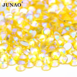JUNAO 100 Gross Wholesale SS6 8 10 12 16 20 30 AB Glass Rhinestone Bulk Flatback Crystals Round Nail Strass Stone For DIY