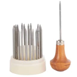 23pcs Beading Grain Tools Graver Beader with Wood Handle for Goldsmith Diamond Stone Beards Setting Tool Jeweler Jewelry Tools