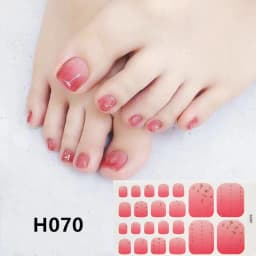 22Tips/Sheet Nail Sticker Adhesive Toenail Art Polish Tips French Glitter Sequins Nail Wraps Strips Easy Toenail Sticker