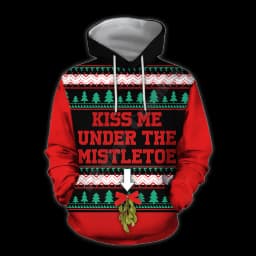 Kiss Me Under The Mistletoe 3D Printed Women Men Christmas Sweater Funny Hoodies/Sweatshirt/Jacket Cosplay Costumes