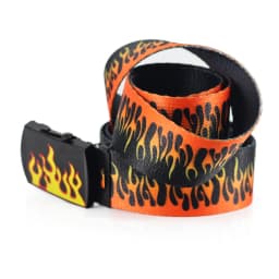 New Style Flame Print Men Women Unisex Plain Webbing Belts High Quality Nylon Belts Fashion Men's Jeans Waist Belt Longer 140cm