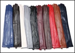 High-end Long Leather Gloves Women's,Leather Sleeve Arm Covers, Winter Warm Thick and Thin Driving Touch Screen Sheepskin Gloves
