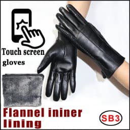 Genuine Sheepskin Gloves Women's Winter Warm Thickened Thin Touch Screen Leather Gloves Outdoor Riding High-end Fashion New 2026