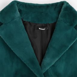 Nerazzurri Winter Long Green Warm Soft Loose Fluffy Faux Fur Coat Women Belt Lapel Elegant Luxury Designer Korean Fashion 2021