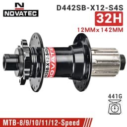 Novatec Bicycle Hub D442 D041 Front Rear Wheel Hub 2/4 Bearing For 8/9/10/11/12 Speed Mountain Bike Hub 32H BOOST THRU 15/12MM