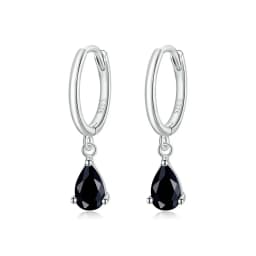 BAMOER Silver ISHWAR Green Water Drop Earrings 925 Sterling Silver 4 Colors Drop Shape Earring for Women Statement Jewelry