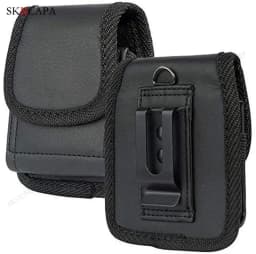 Leather Phone Pouch For Samsung Z Flip 8 7 Belt Clip Holster Oxford Cloth Phone Case For Galaxy Z Flip 4 3 5G SM-F711B Waist Bag