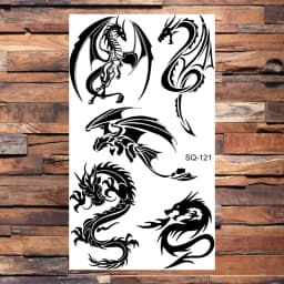 Black Scorpion Temporary Tattoos For Adults Men Realistic Dragon Wolf Tiger Thorns Fake Tattoo Sticker Hand Leg Tatoos Creative