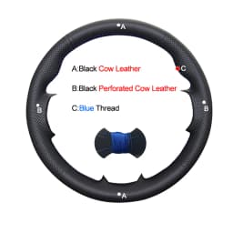 Hand Sewing Car Steering Wheel Cover Wrap Beige Leather Suede For Renault Megane 2 2002-2009 Scenic 2 (Grand Scenic) Kangoo 2