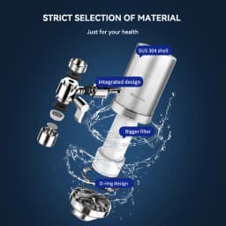 Wheelton Stainless Steel Kitchen Tap Filter Household Ceramic Water Purifier Faucet Water Filter Activated Carbon Filtration