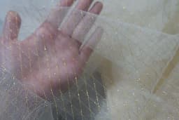 150cm Wide 1meter/lot Thin Tulle Fabric Veil Lace Fabric Material Grid Black White Gold Silver Thread Decoration X1087