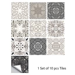 10/15/20cm Mandala Style Matte Surface Tile Sticker Peel & Stick Decoration Film For Tiles /Ground in Kitchen Wardrobe Wallpaper