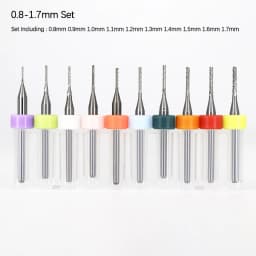 VACK 10Pcs/lot Endmill 0.5-3.175mm Corn Carbide Tungsten PCB Milling Cutter Set PCB Machine Router Bit Engraving End Mill Tools