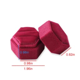 Hexagon Square Shape Velvet Jewelry Box Double Ring Storage Box Wedding Ring Display For Woman Gift Earrings Packaging