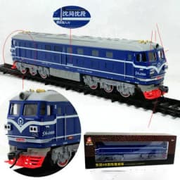 China Dongfeng Super Long Simulation Electric Track Steam Green Leather Train Model Children's Toy Gift Display