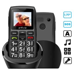 Artfone C1+ Bar Senior Mobile Phone LTE 4G Net With Charging Dock Big Keypad  For Elderly Single Sim One Key SOS FM 1400mAh Cell