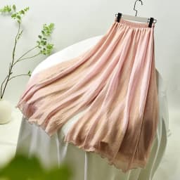 Women's Vintage Double Layer Pants Chinese Style High Waist Imitated Silk Chiffon Shiny Wide Leg Skirt Pants 2024 Spring PA111