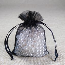 100pcs Black Drawstring Organza Bags Pouch Jewelry Packaging & Display Bags Gift Bag For Wedding Party Birthday Gift Bags Box