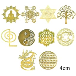 Mix 10pc New Tower Pattern Metal Copper Stickers Energy For DIY Resin Silicone Making Mould Craft Jewelry Tool Jewelry Making