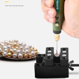 SNASAN Mini Pearl Punching Machine Jewelry Making Tool Fit 110V-240V Handmade DIY Drilling Tools
