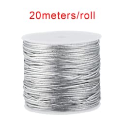 20Meters/Roll Gold Silver Elastic Cord Round High Elastic Metallic Tinsel Cord Rope For Christmas DIY Packing Craft Clothing Tag