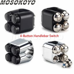 3&4 Buttons Motorcycle Switch 22mm 25mm Handle Controller Switches M-Unit Lights Starter Horn Universal 7/8" 1" Handlebar Switch