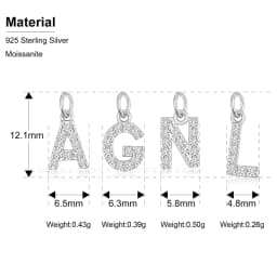 Fashion Tiny Moissanite Initial 26 Letter Charms Pendant 925 Sterling Silver For Women Necklace Jewelry Accessories Xmas Gifts