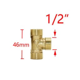 T-Shaped 1/2 3/4 Inch Copper Metal Threaded Water Pipe Connector Brass 1/2 3/4 Male Female Tee Connectors Cross Water Splitter