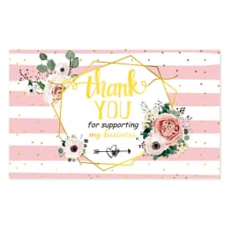 30 Pcs/pack Thank You Card Foil Gold Card Thank You For Your Supporting My Small Business Card Small Shop Gift Decorative Card