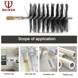 1pc Steel Wire Pipe Tube Brush Cleaning Tools Water Pipe M12 Steel Wire Pipe Tube Sweep Cleaning Chimney Hand Tools 18-75mm