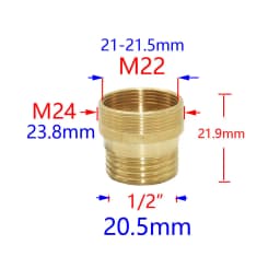 Brass 1/2" To M22 M24 M14 M20 Thread Connector Garden Household Faucet Adapter Durable Joint Coupler Fittings 1PC
