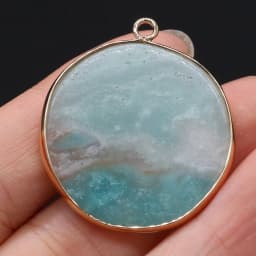 Natural Stone Lapis Lazuli Pendants Gold plated Amazonites for Jewelry Making Diy Women Necklace Earrings Gifts