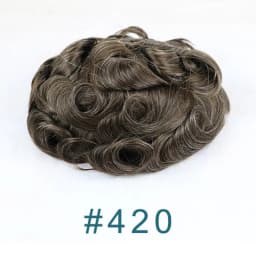 Man Human Hair 80%Density Ultra Thin 0.02mm Full Skin PU New Men Toupee Grey White 1B80 60R# Male Hairpieces Capillary Prosthes