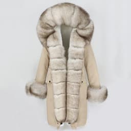 OFTBUY X-long Parka Waterproof Outerwear Real Fur Coat Winter Jacket Women Natural Fox Fur Hood Luxury Outerwear Detachable New